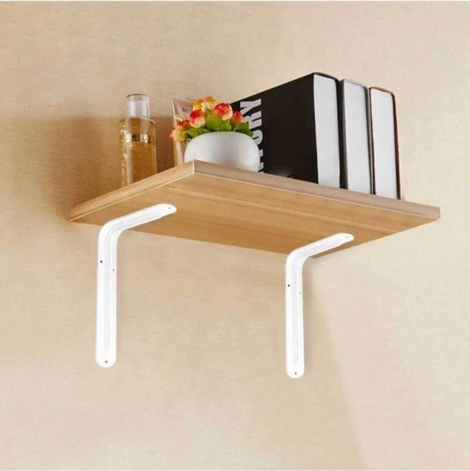 Raf Altı Ayak Raf Tutucu L Demir 26X33 cm Beyaz Montaj Aparatı (2 Adet) Montaj Vidaları Dahil