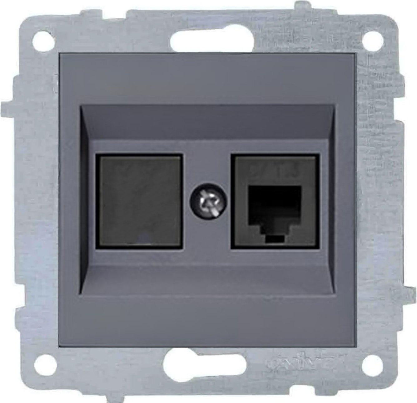 Grano Metalik Füme Cat3 Telefon Prizi