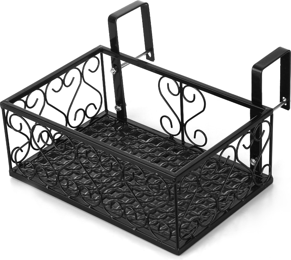 Demir Asılı Sepet Organizatör Saksı Depolama Raf Balkon Raylı Tesisi Raf Korkuluk Çit Ekici Raf Açık Bonsai Stand | Depolama Tutucular Raflar (Yurt Dışından)
