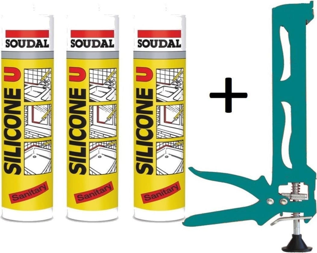 Şeffaf Silikon 280 ml 3 Adet + Silikon Tabancası