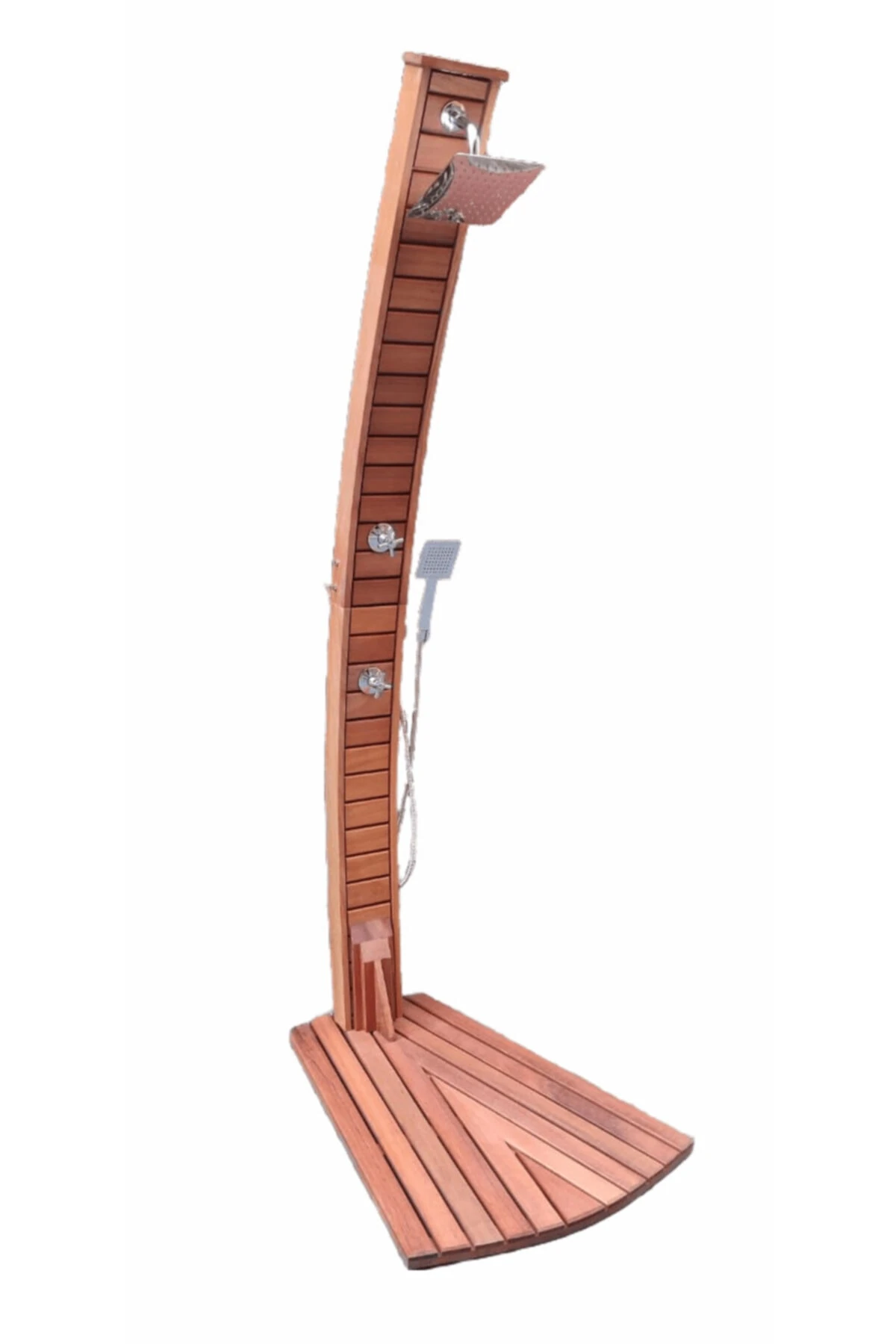 Havuz Duşu Alaçatı Serisi Ahşap Havuz Duş Sistemi Tek Su Girişli