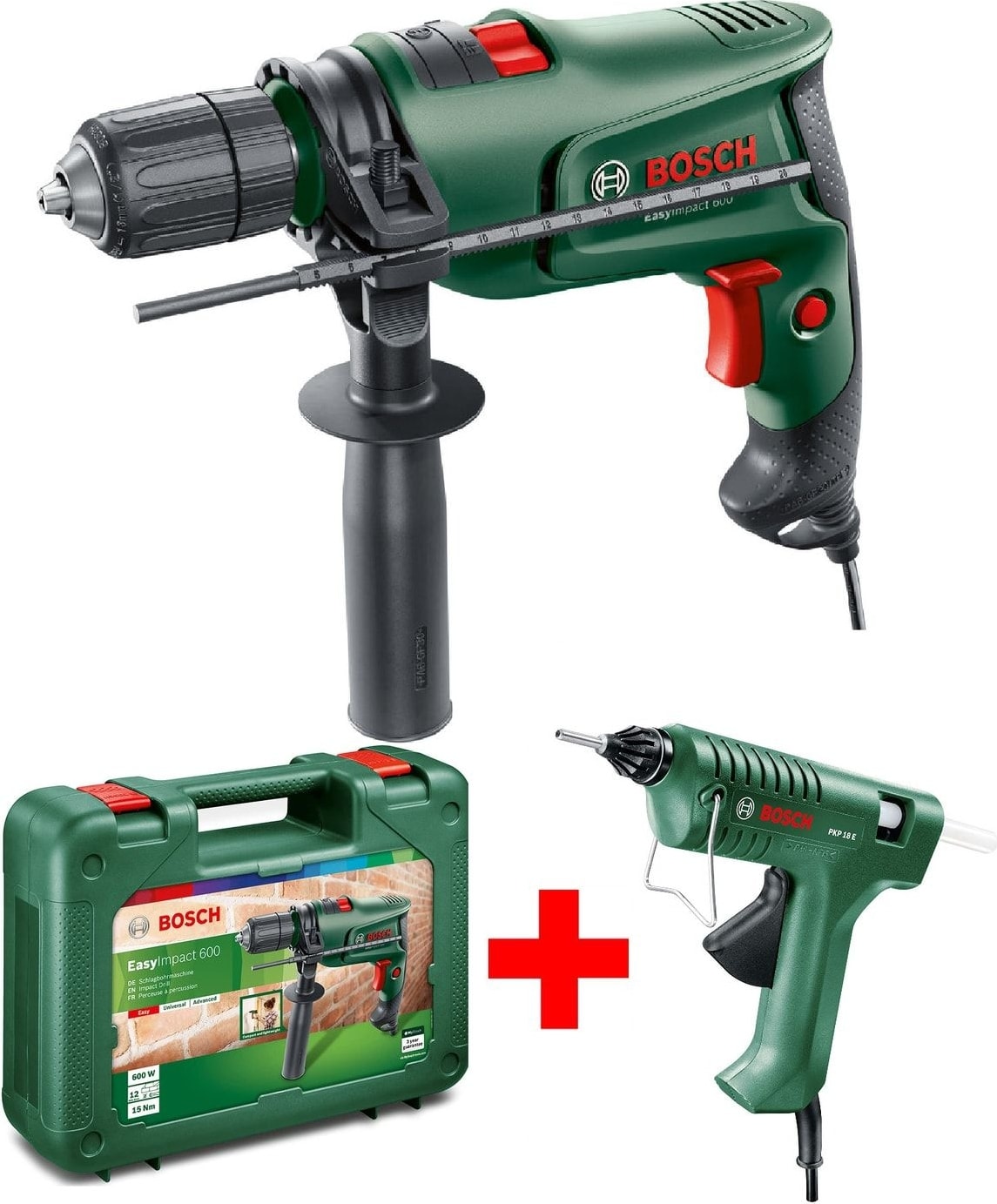 Easyimpact 600 Darbeli Matkap + Pkp 18 Mum Silikon Tabancası Tutkal Tabancası