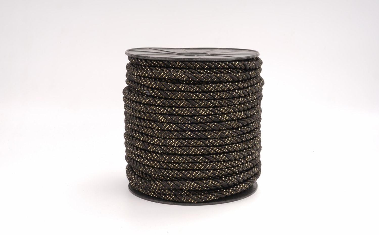 Polyester Kordon İp 10mm 50metre- Siyah Altın sim