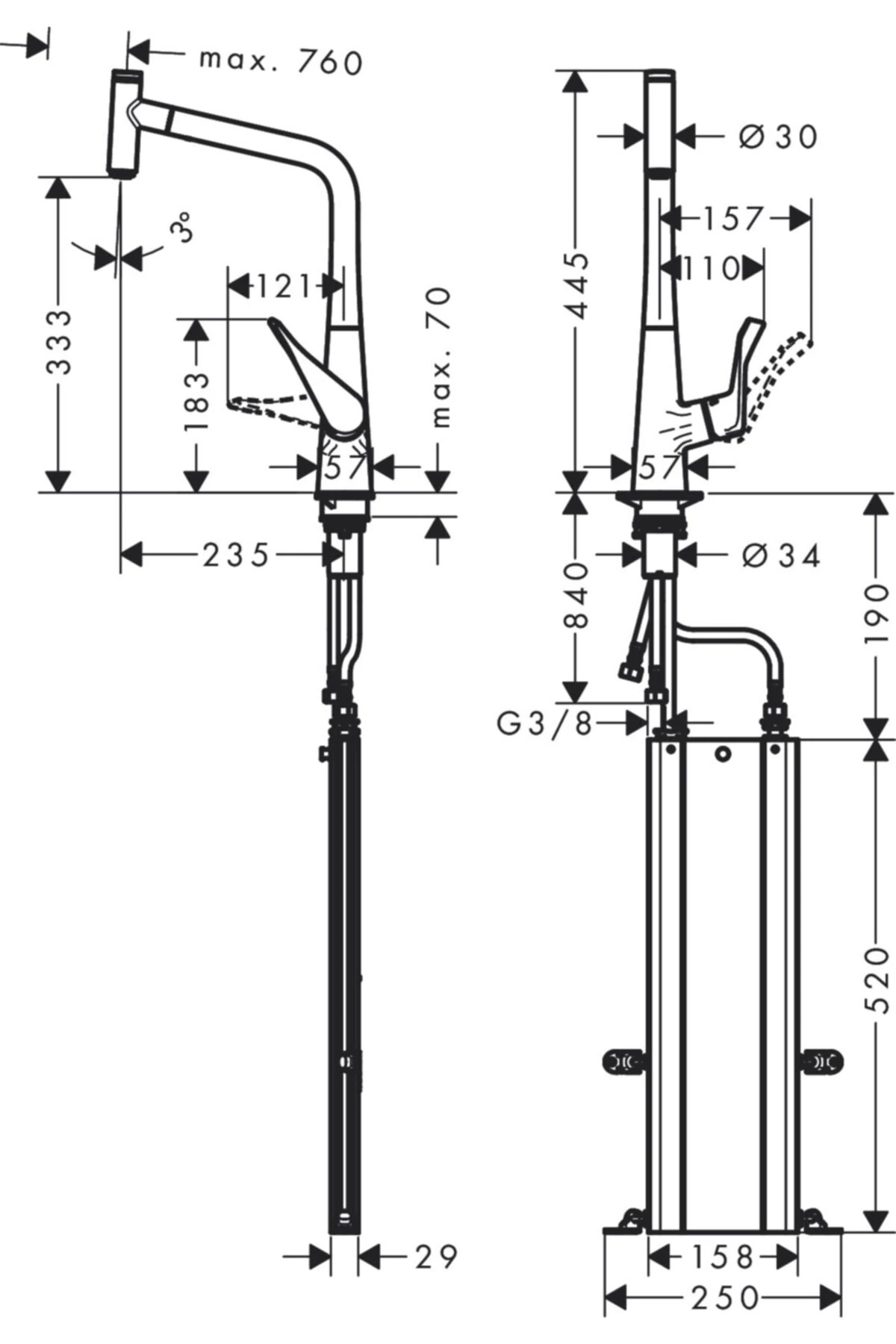 Metrıs Select M71 Tek Kollu Evıye Bataryası Cekılebılır Gaga Sbox 73803000
