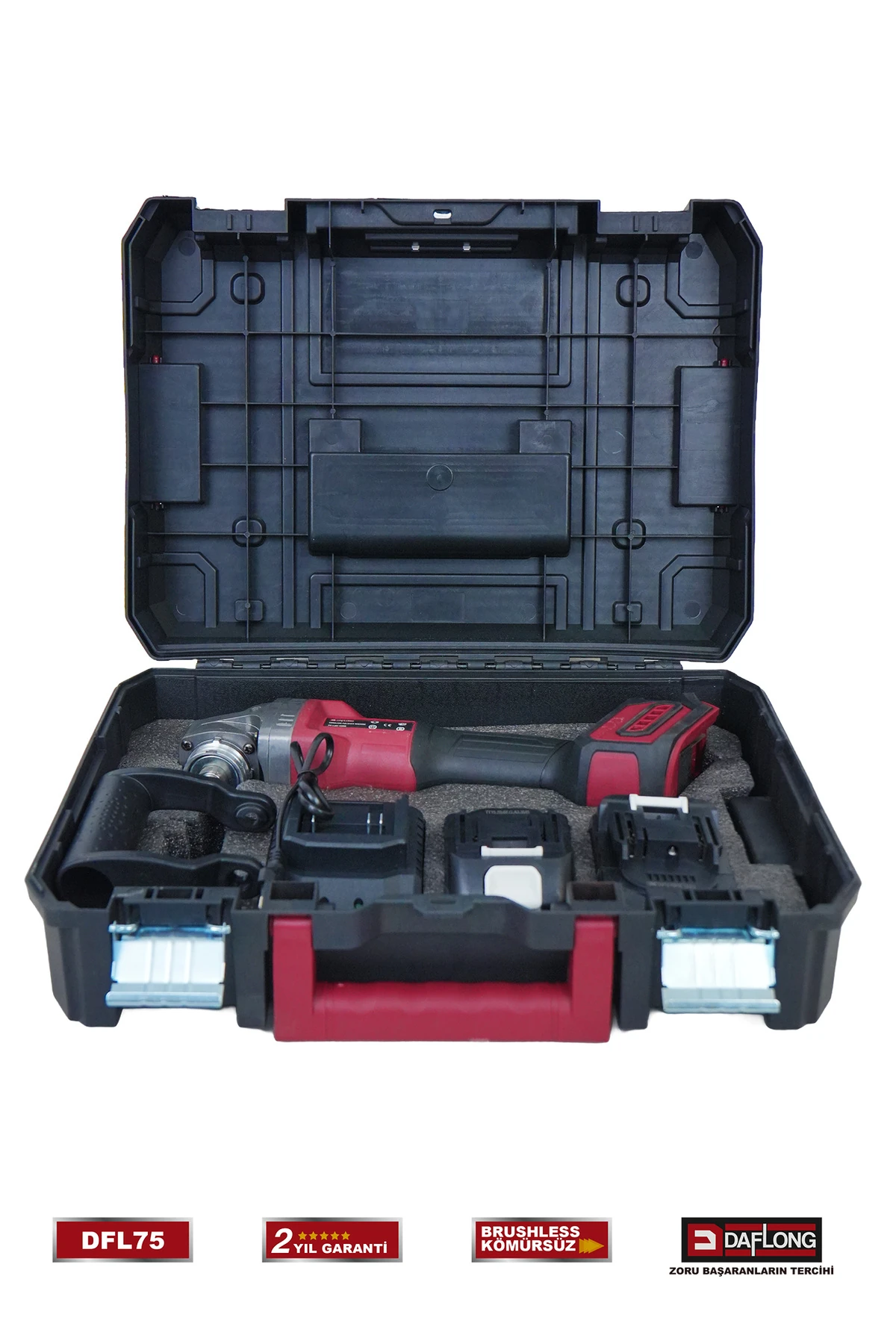 PRO 180MM ŞARJLI KOMÜRSÜZ 6 KADEME DEVİR AYARLI PASTA CİLA POLİSAJ MAKİNASI+SPİRAL DFL-75