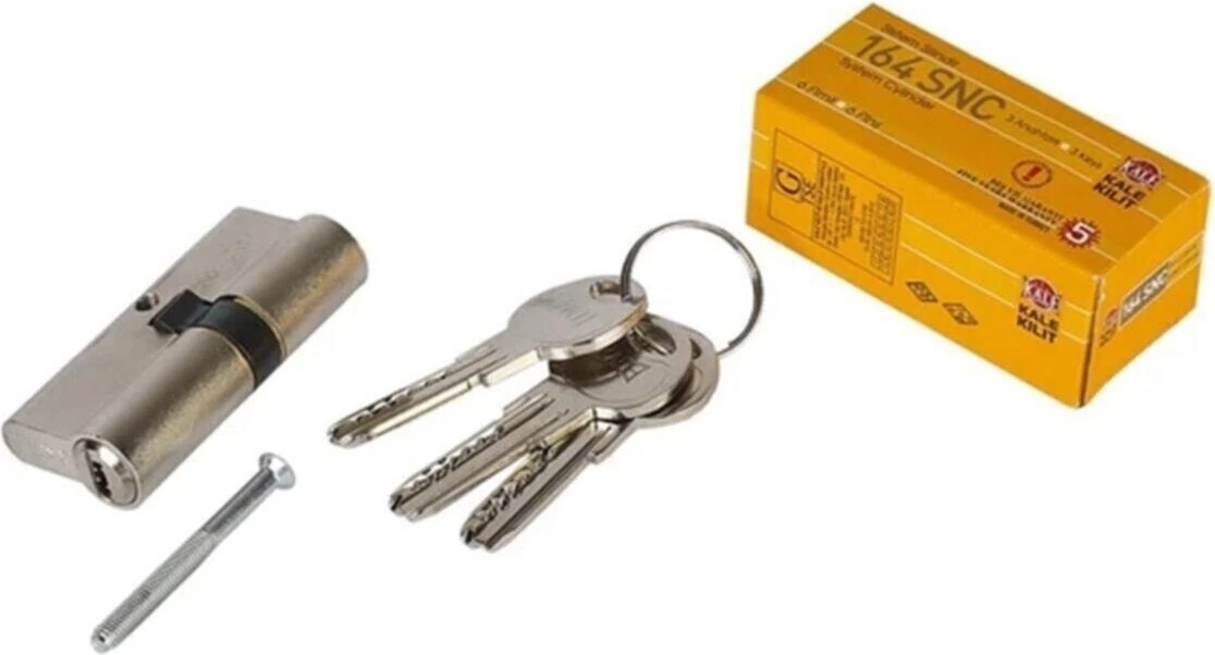 Kale Çelik Kapı Kilidi 164 Snc Bilyalı Barel Sistem Barel Kapı Göbeği Saten