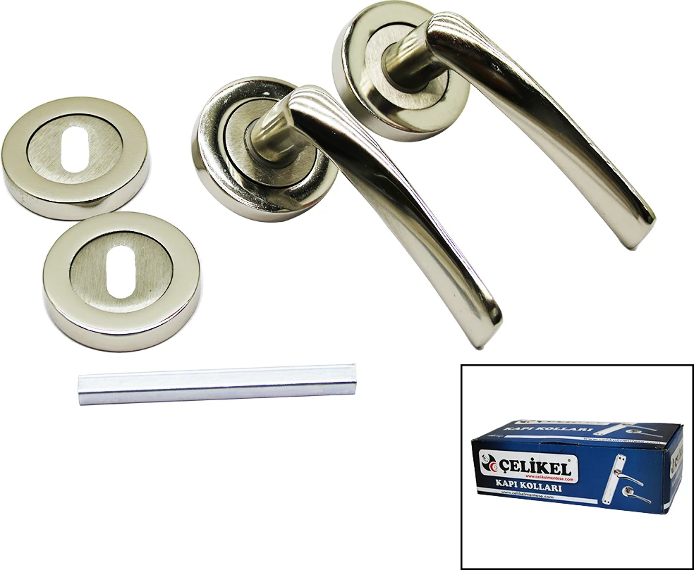 Çelikel-07 Amerikan Oda Kapı Kolu Nikel Saten (5263)