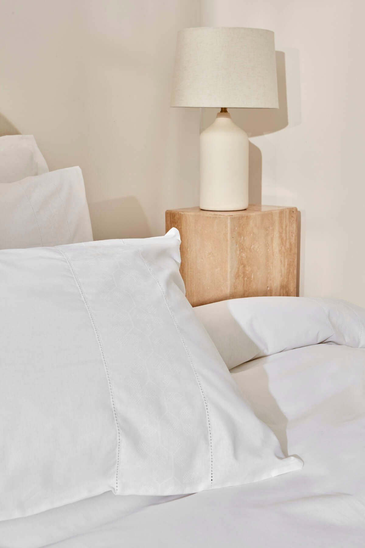 White Collection Puff %100 Pamuk Çift Kişilik Nevresim Takımı Beyaz