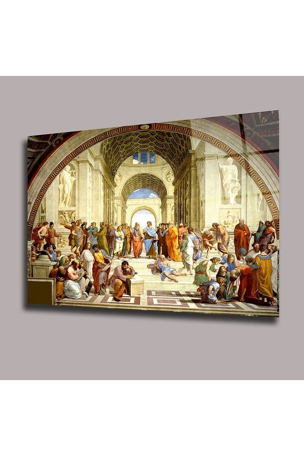 The School of Athens - Raffaello Santi Başyapıtlar Cam Tablo #PCT0576