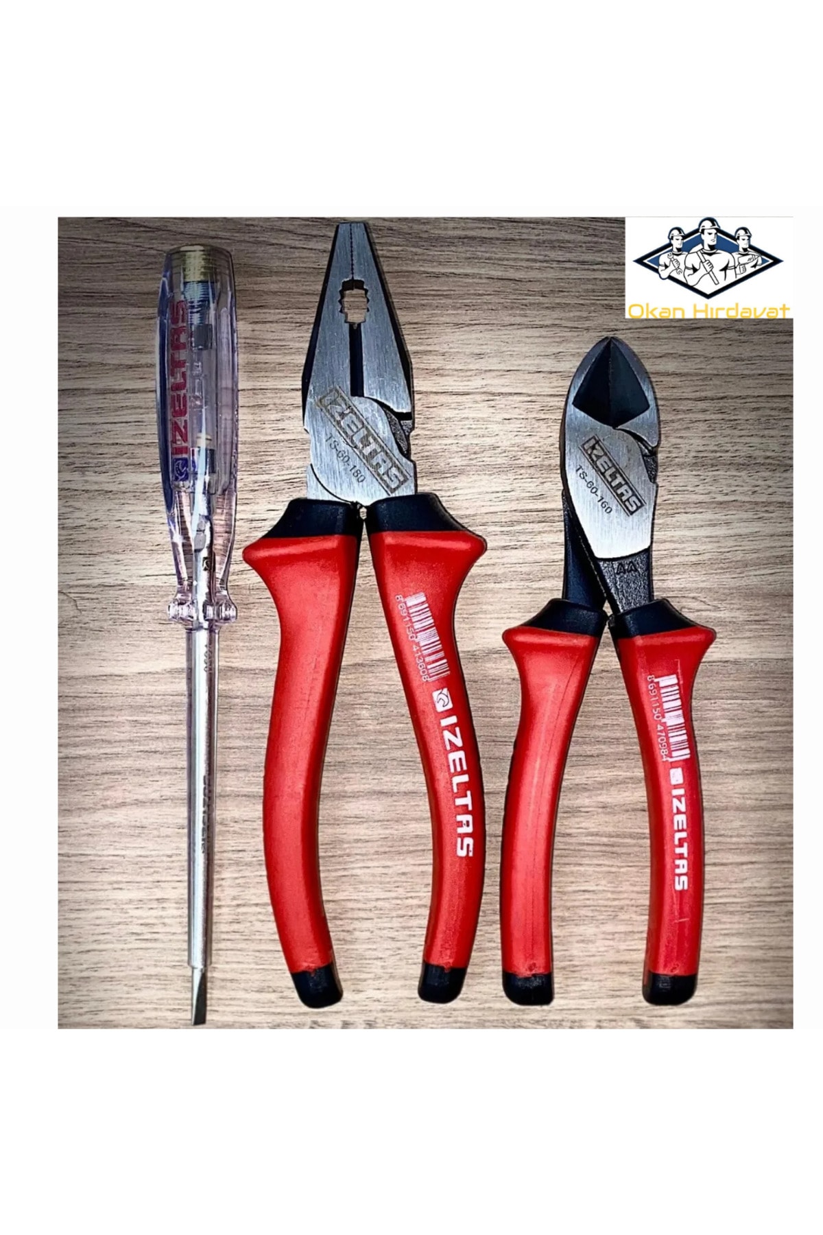 İZELTAŞ AĞIR TİP ÇELİK TEL İÇİN 180mm PENSE 160mm YANKESKİ 190mm İZELTAŞ KONTROL KALEMİ