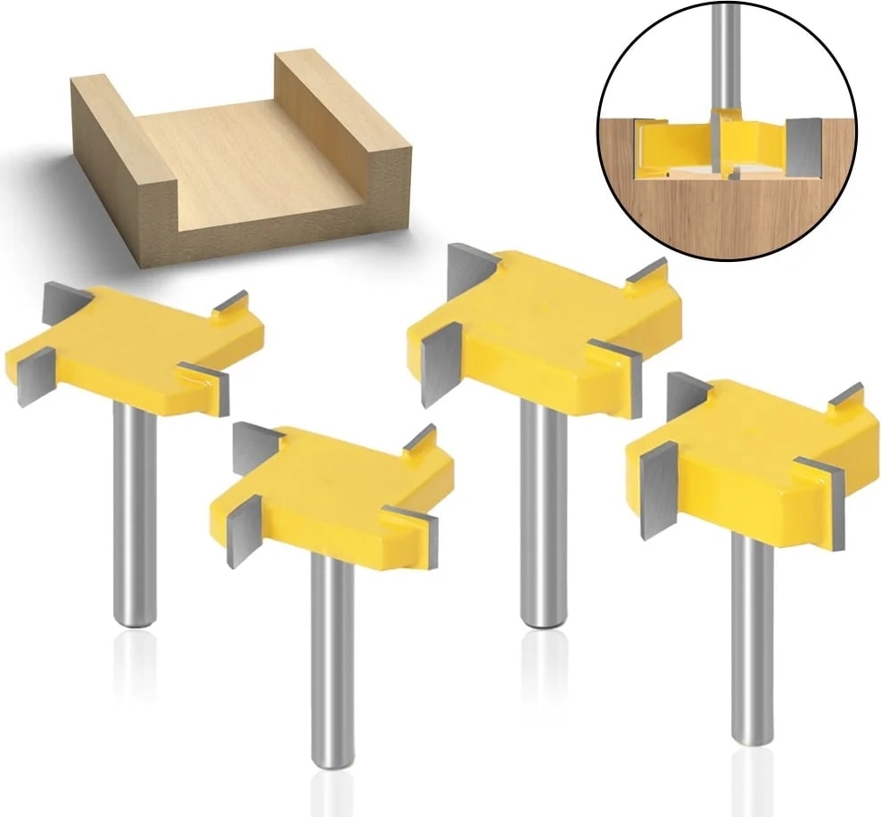 6.35X40X6.35 1 Adet 6mm 6.35MM 8mm Shank 4 Kenar T Tipi Planya Kesici Ağaç Işleme Aleti Freze Uçları Ahşap Endüstriyel Sınıf Freze Kesicisi (Yurt Dışından)