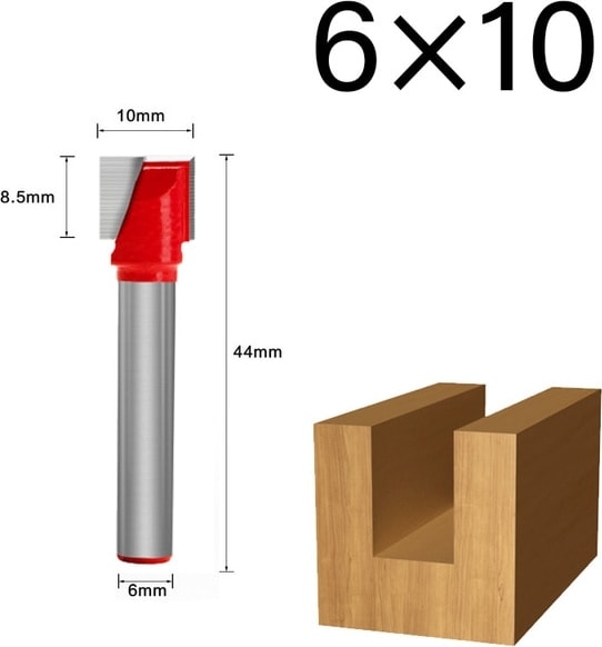 6X10MM 6mm Shank Yüzey Planya Alt Temizleme Ahşap Freze Cnc Kesici Gravür Bıçağı Yönlendirici Bit Ağaç Işleme Aleti 10-32MM (Yurt Dışından)