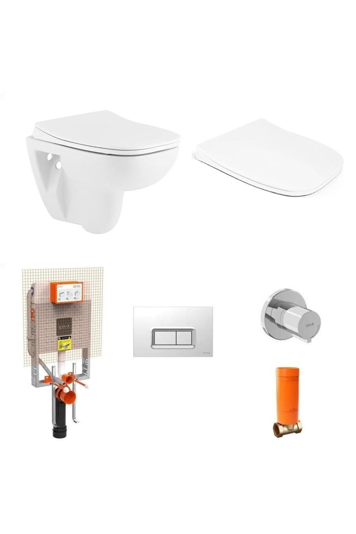 Petite Asma Klozet + Yavaş Kapanır Kapak + VitrA Gömme Rezervuar Set