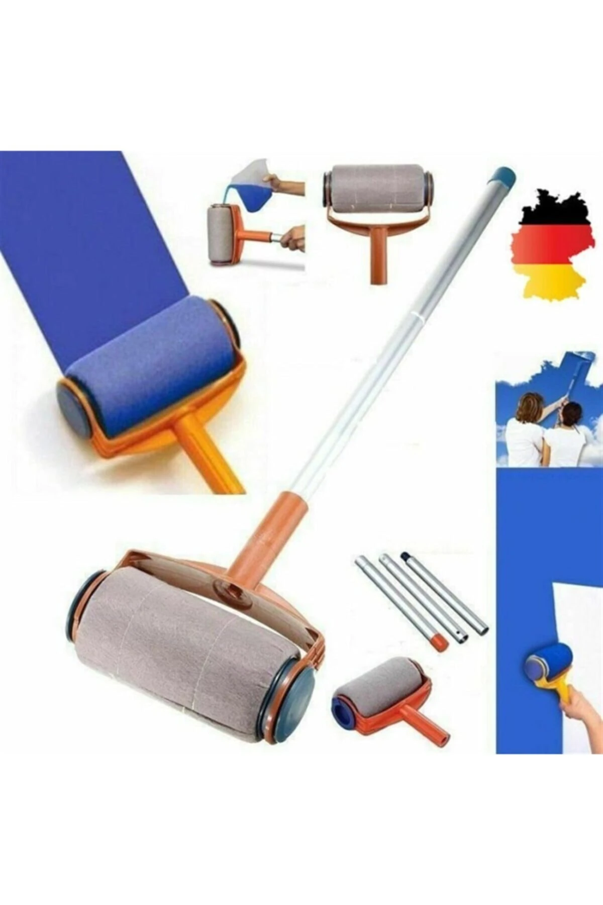 Damlatmayan Rulo Boya Fırçası Kolay Duvar Tavan Boyama Fırçası Uzatma Aparatlı