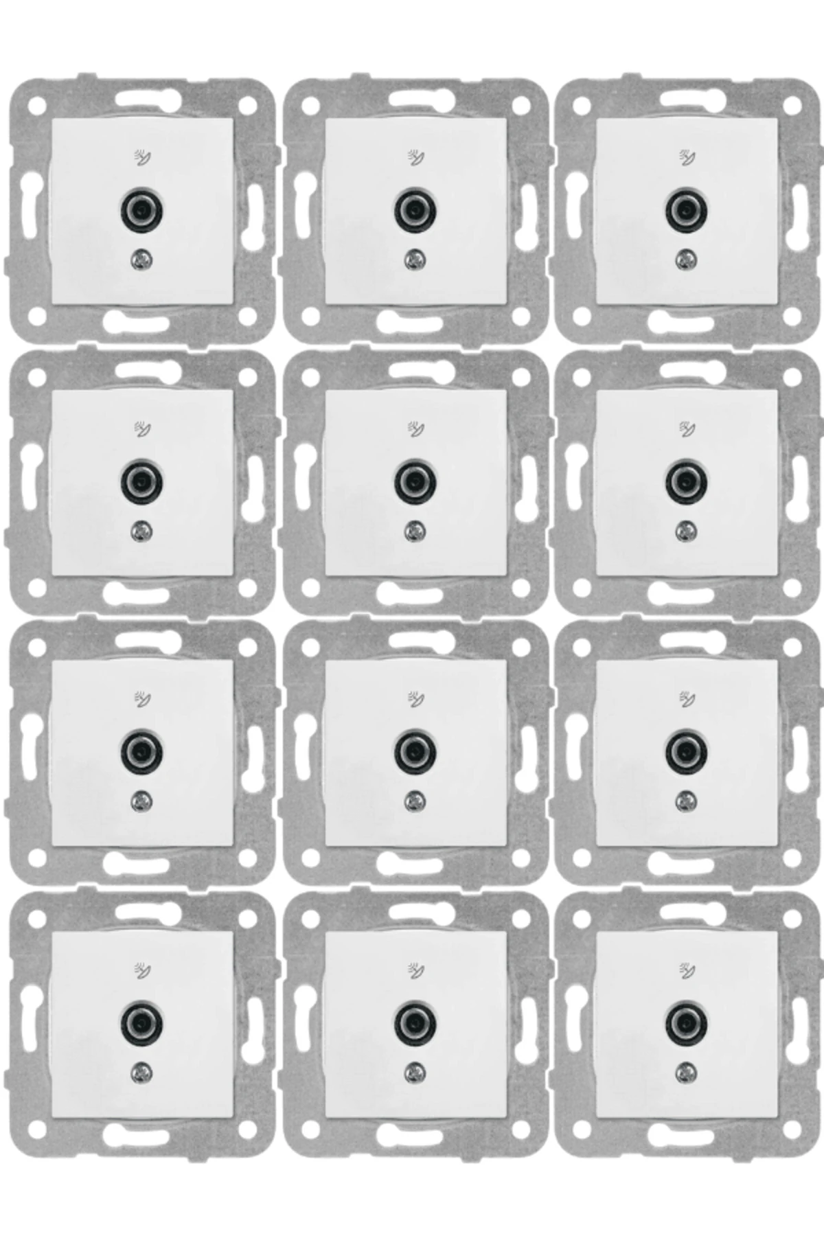 Viko Karre Uydu Prizi F Konnektörlü Geçişli 10dB Beyaz (Çerçeve Dahil) 90967038 (12 Adet)