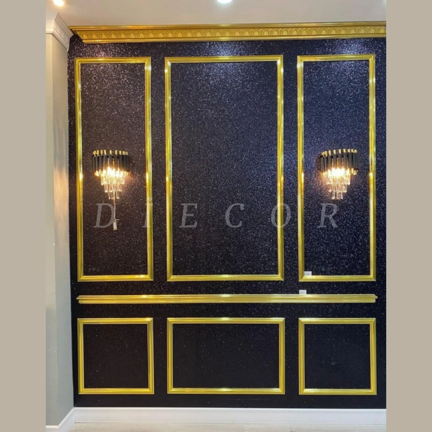 Dekoratif Polistren 15 Adet 2,5 cm Gold Duvar Çıtası