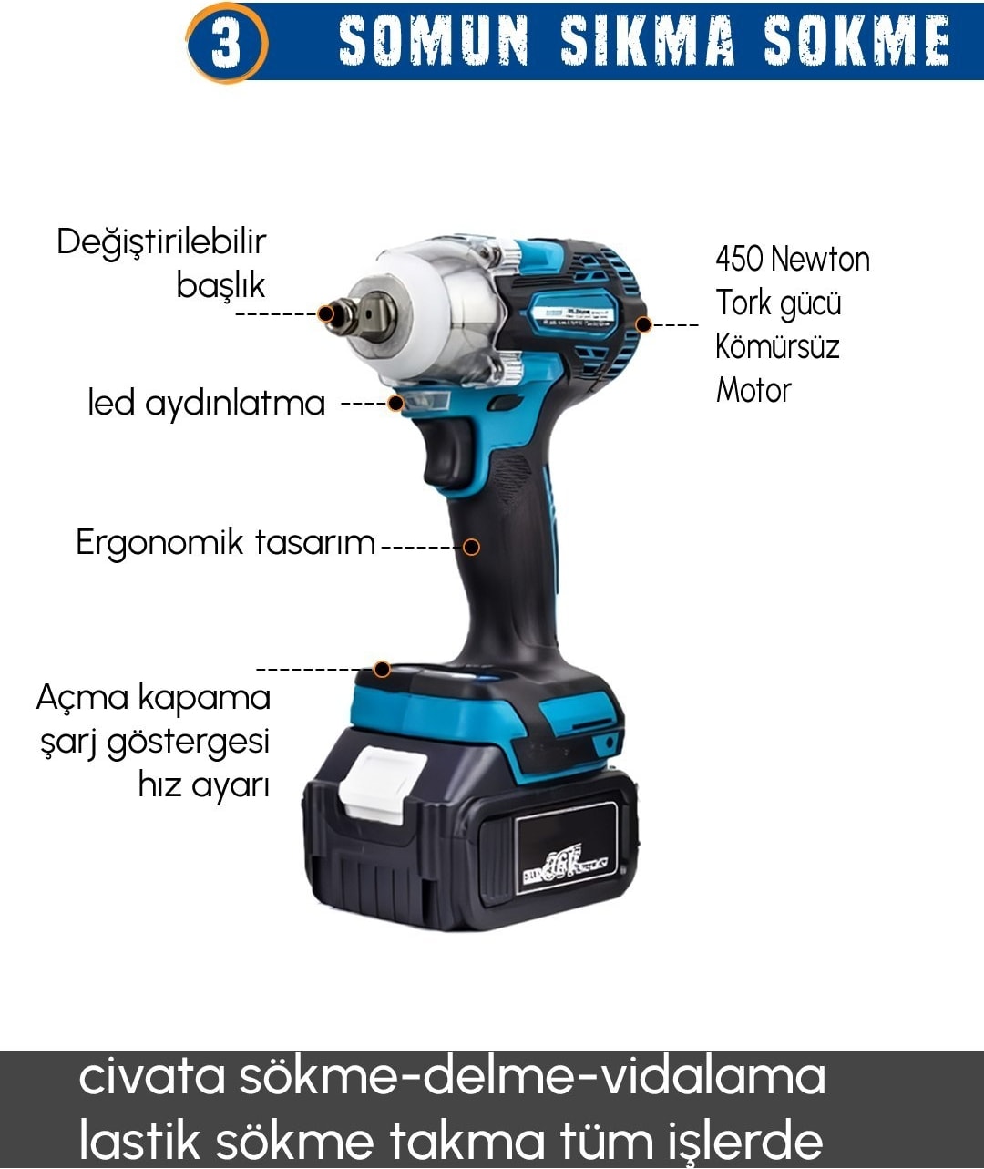Chelikbei EEA458 Akülü 11LI Set (Led Işık, Lazer Metre, Somun Sıkma, Dekupaj, Oto Yıkama, Dal Makası, Dal Budama Testere, Darbeli Vidalama, Spral, Kırıcı Delici Matkap, Çok Fonksiyonlu Taşlama)