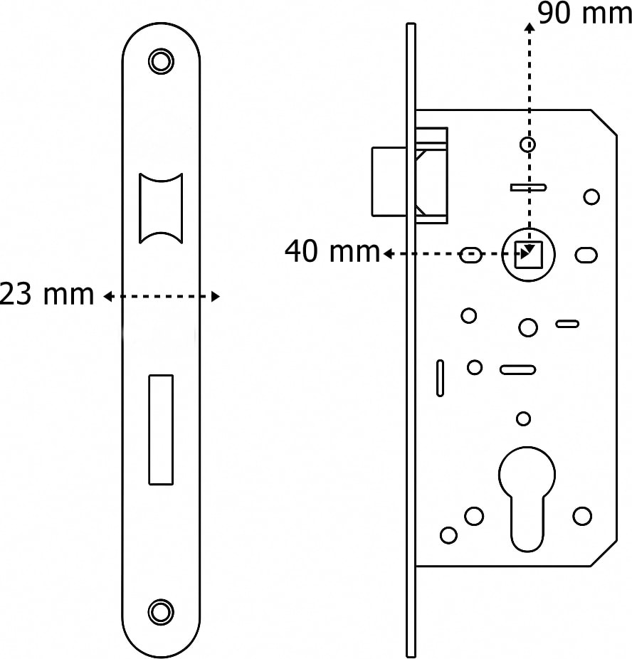 Dokku Gömme Kilit Wc Oval Saten 40MM x 23MM Ayna