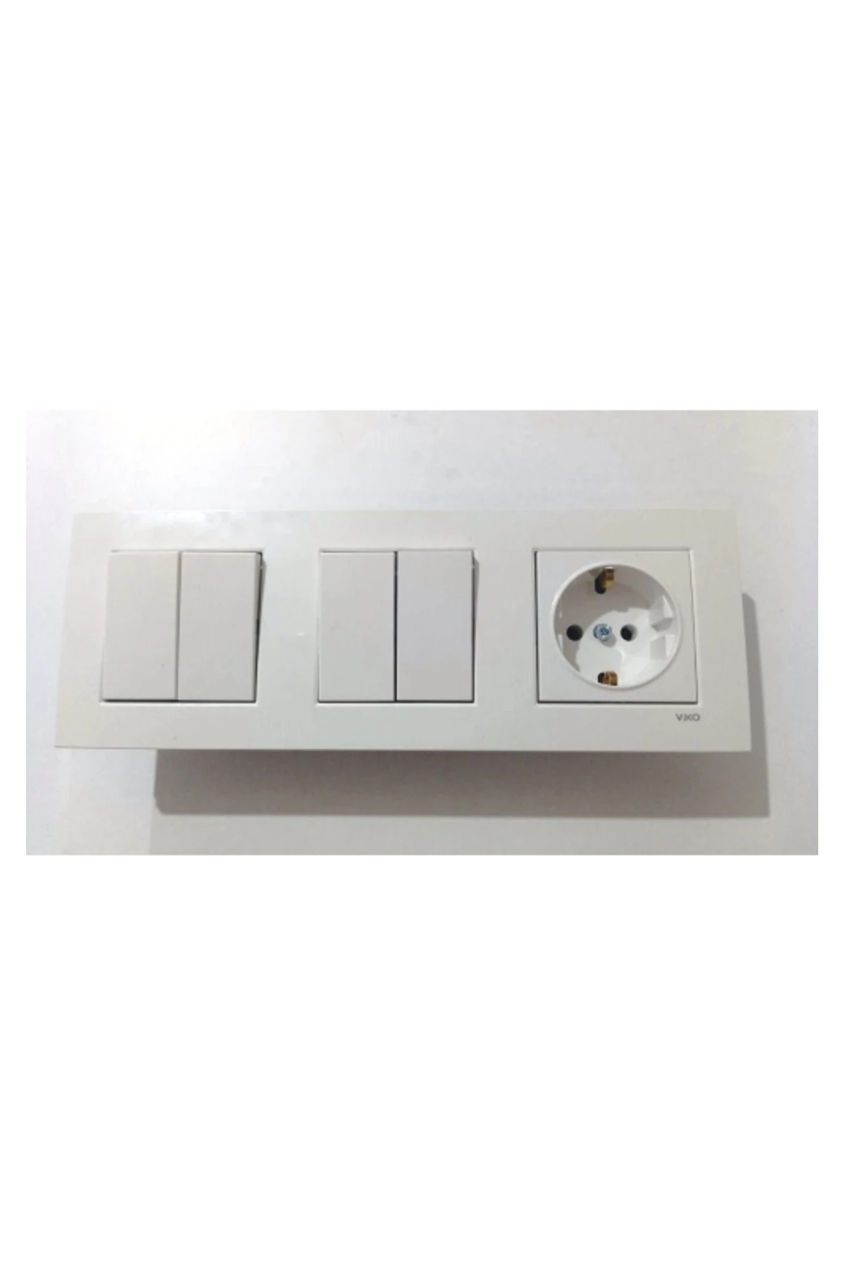 Viko Karre Beyaz 3lü Set Komitatör(İKİLİ ANAHTAR) Komitatör(İKİLİ ANAHTAR) Topraklı Priz