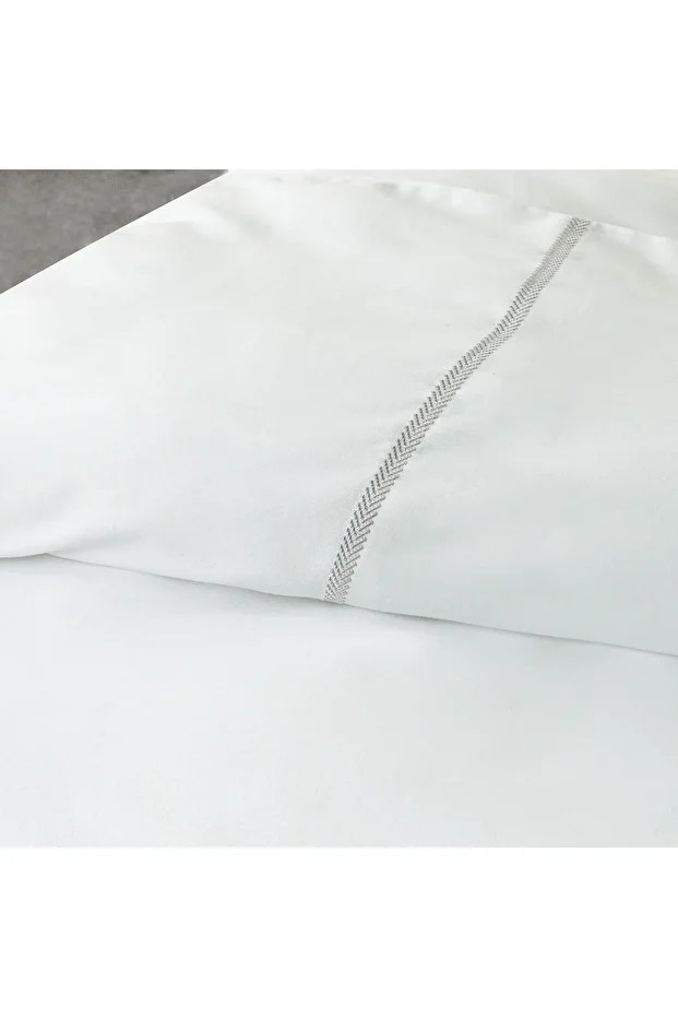 Herrıngbone Nevresim Seti 200x220 Cm Beyaz