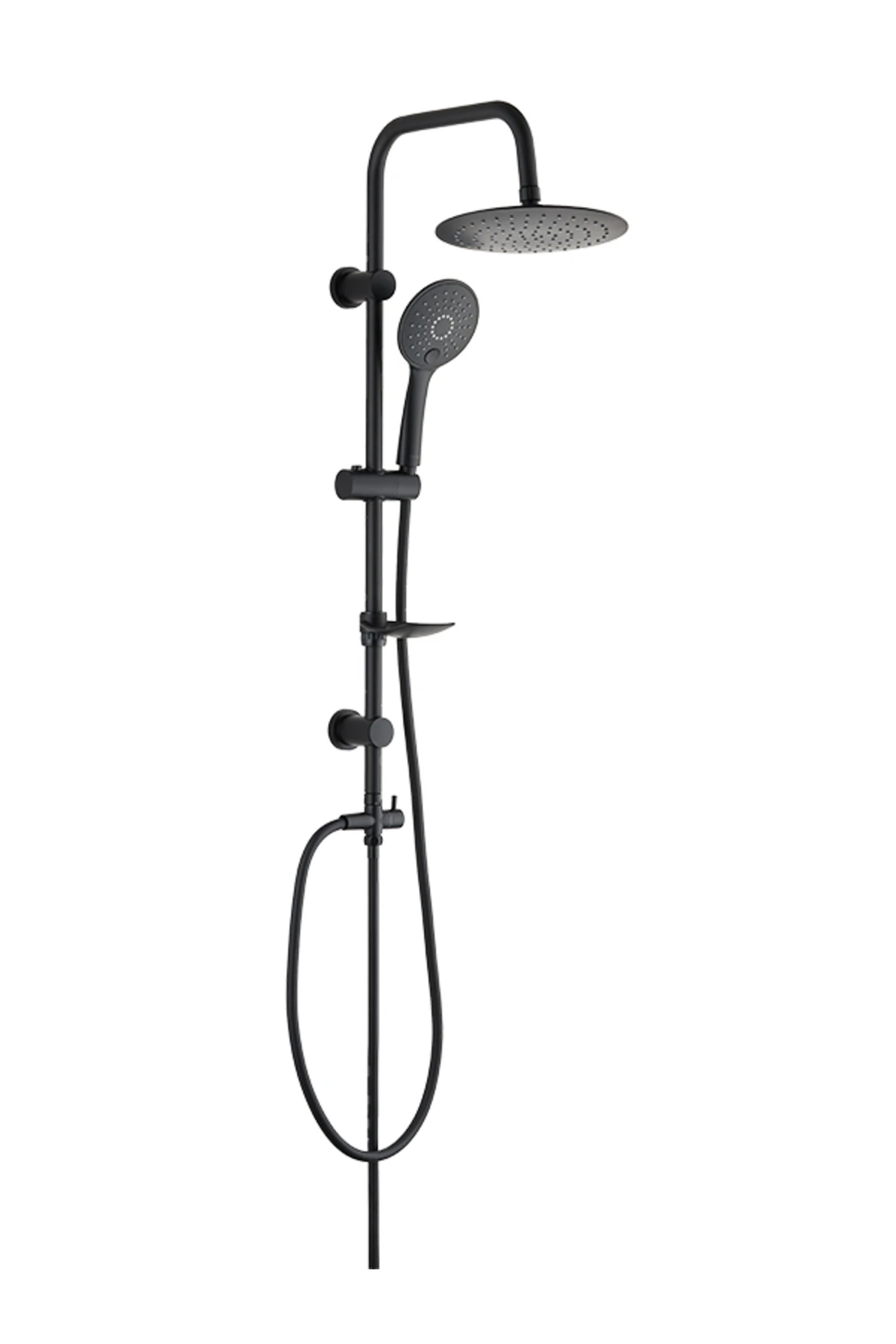 Rain Slim Tepe Duş Seti (Mat Siyah)