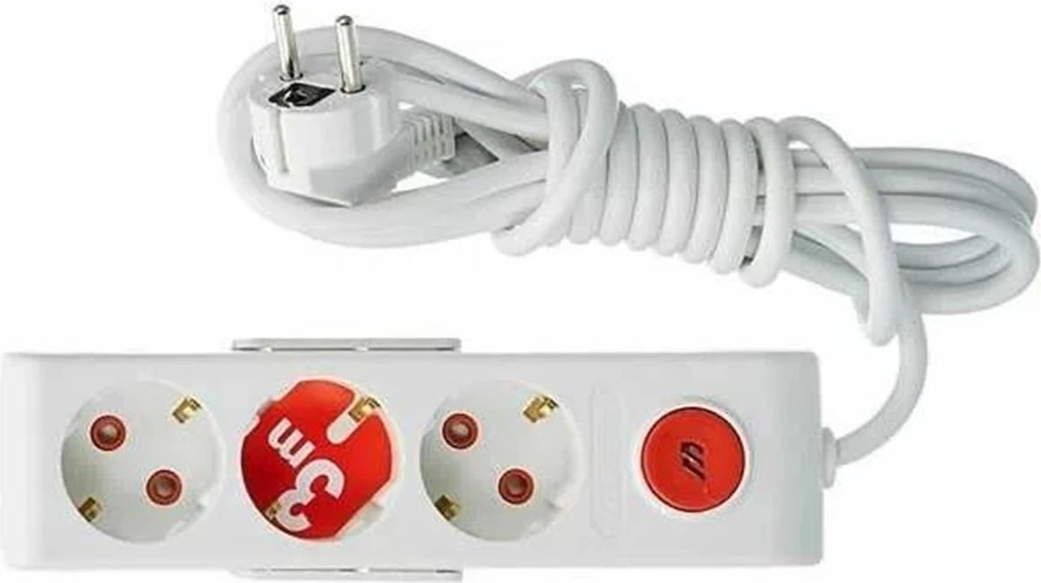 Mutlusan Ri-Tech 3 Lü Şok Korumalı Grup Priz 1.5m (001 175 370002 15 00)