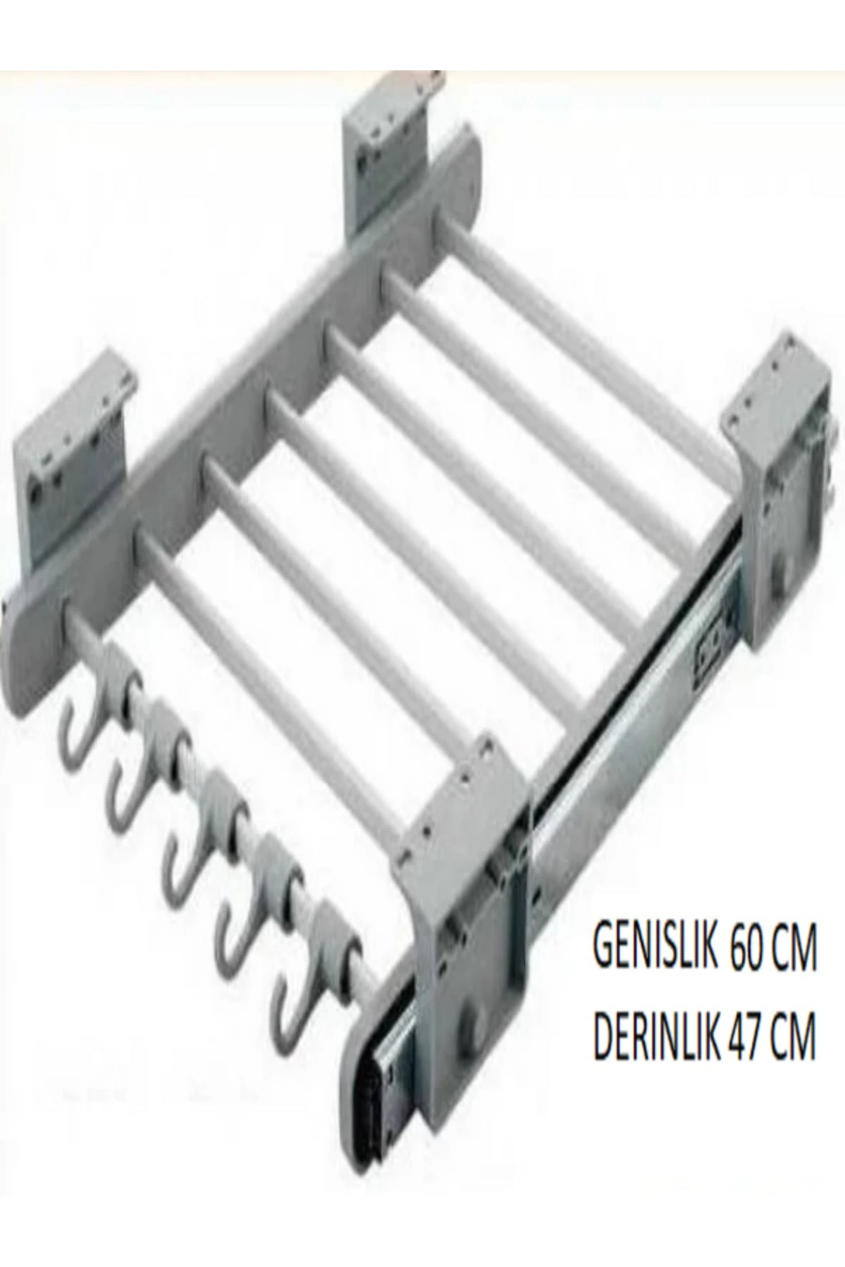 Dolap Içi Raylı Pantolonluk Askılığı 60*47 Cm Üst Rafa Montaj Olur