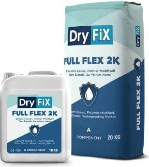 Full Flex 2k Tam Elastik Çimento Esaslı Sürme Su Yalıtımı 30 kg Set