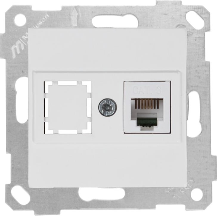 Rita Beyaz Mek+Tuş 1RJ12 Telefon Prizi