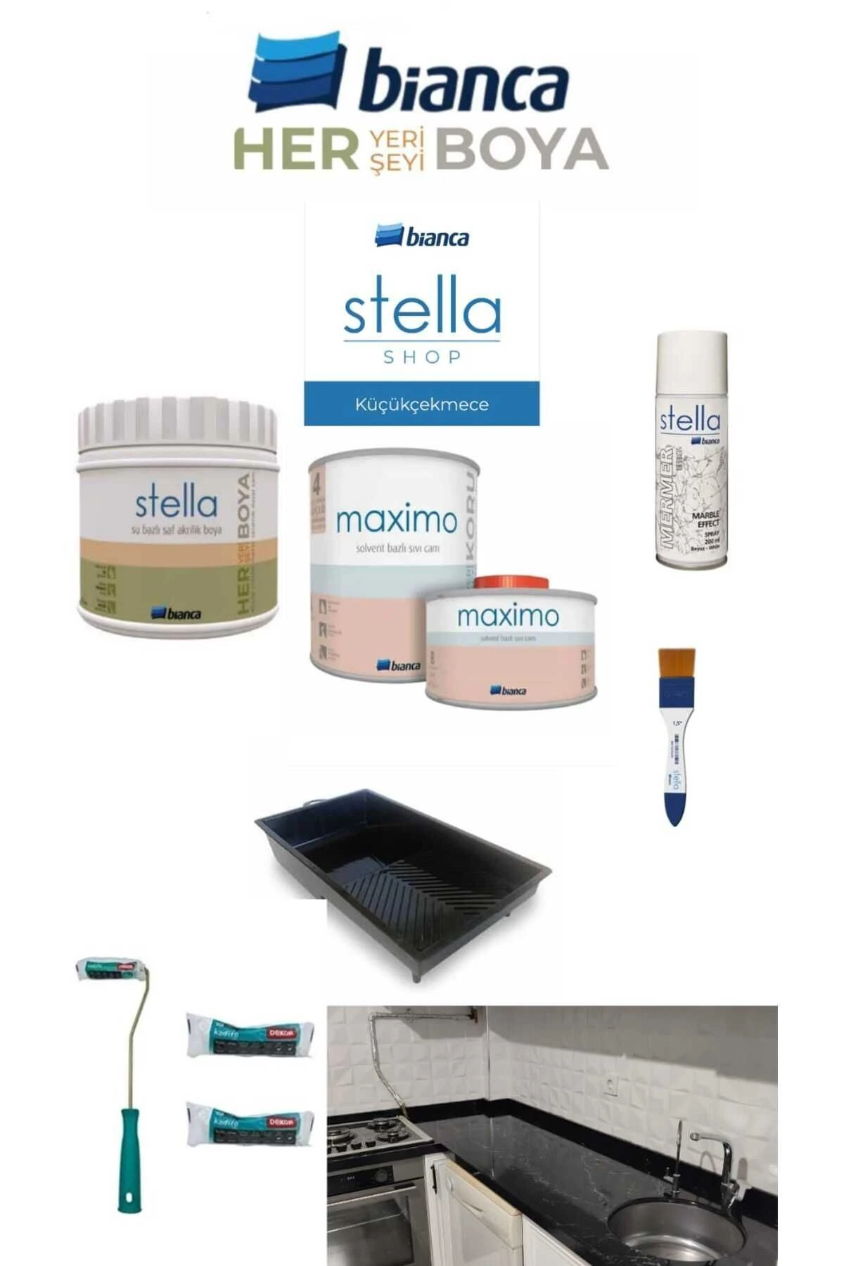 Stella Su Bazlı Akrilik Boya Tezgah Boyama Seti