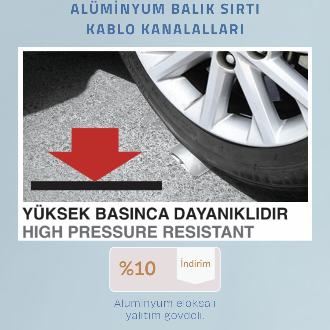 50X16 Aluminyum Balık Sırtı Kablo Kanalı