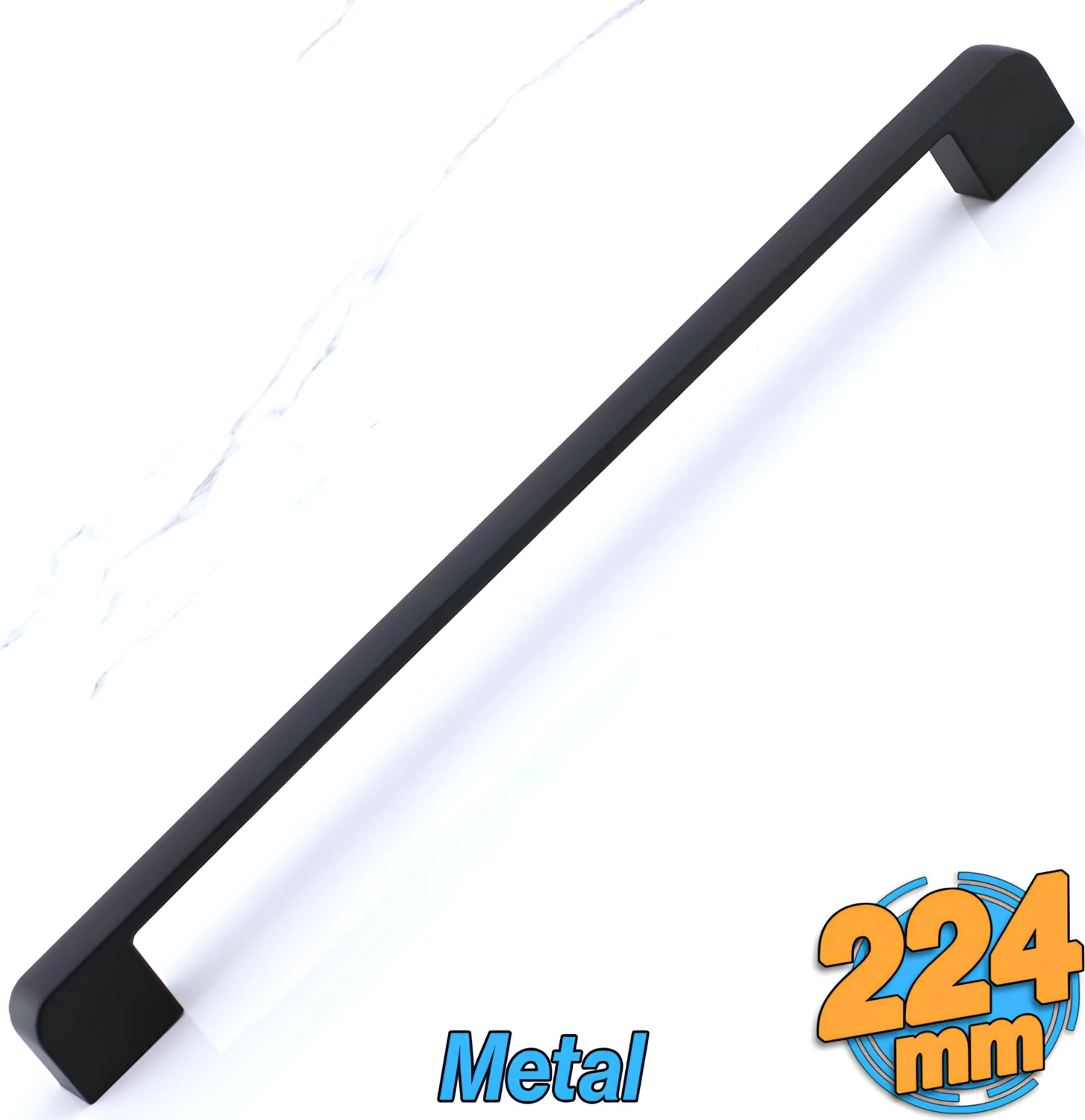 Radus Siyah Metal Kulp 224 mm - 22.4 cm Mobilya Çekmece Mutfak Dolabı Dolap Kulpları