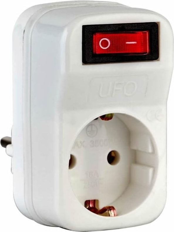 Tekli Akım Korumalı Anahtarlı Priz 16A 250V, Max 3500W Aşırı Yük Koruması (Beyaz)