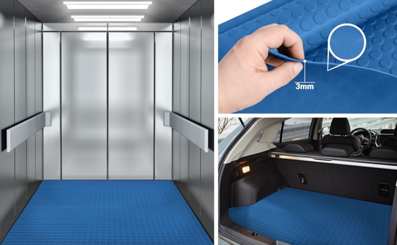 Para Puanlı Kauçuk Mavi Lastik Levha 3X1500X1000 mm