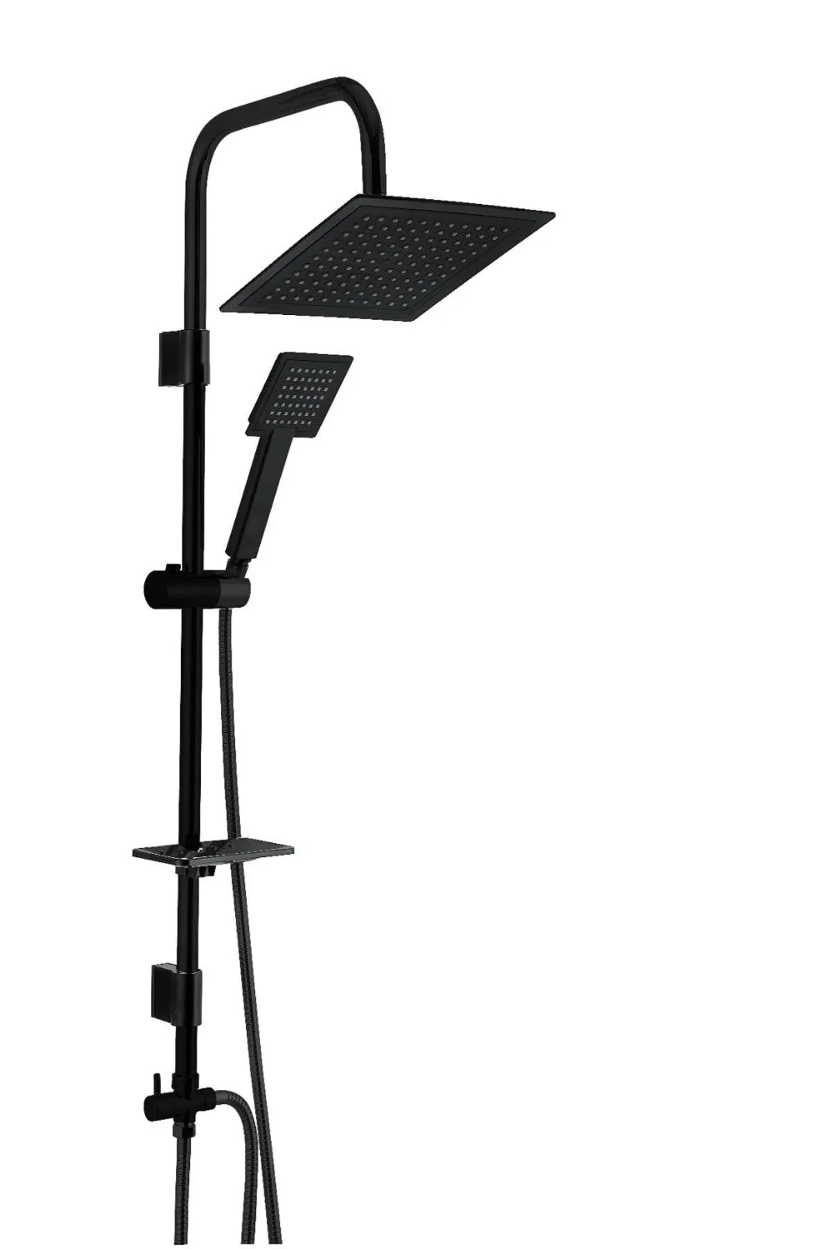 Siyah Robot Kare Duş Sistemi Çok Fonksiyonlu Yağmurlama Duş Seti