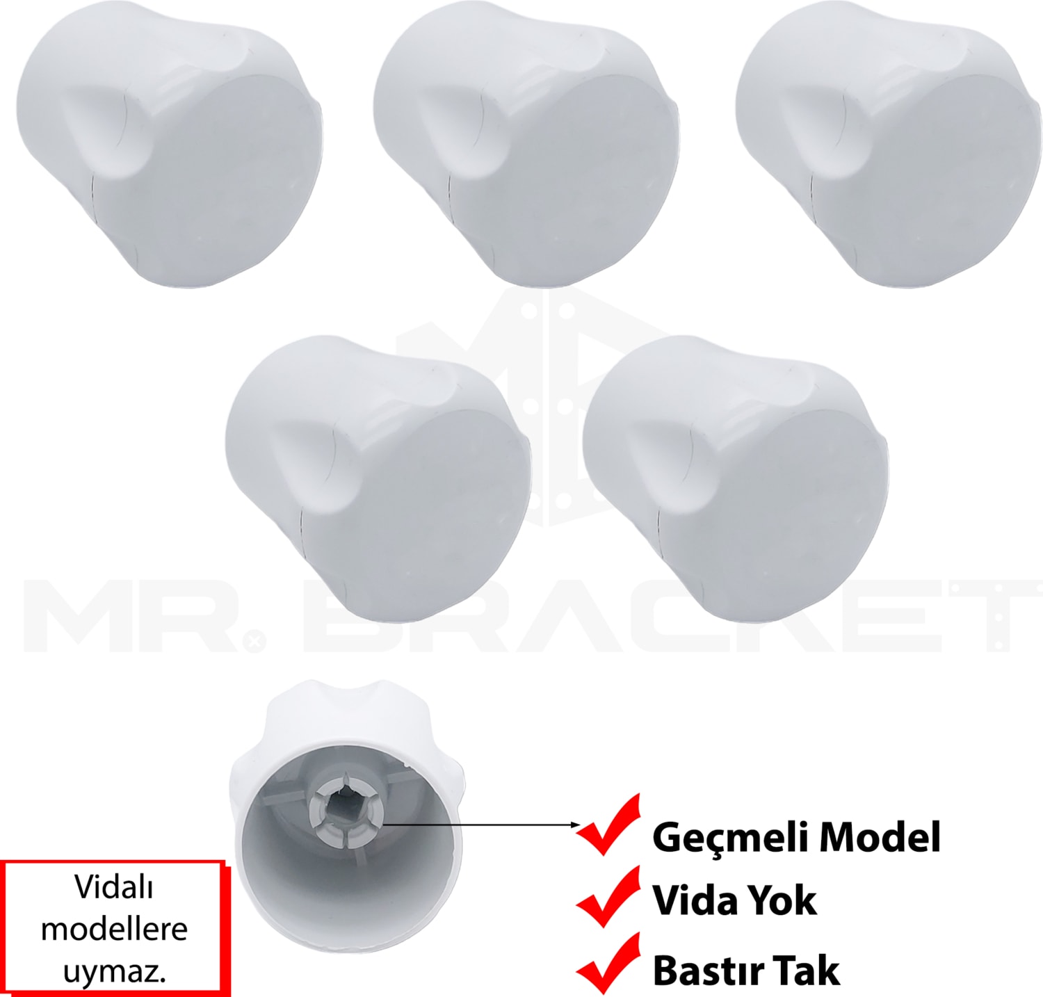 Geçmeli Model Radyatör Vanası Başlığı - Geçmeli Petek Vana Kapağı - Vidasız Petek Musluk Kafası