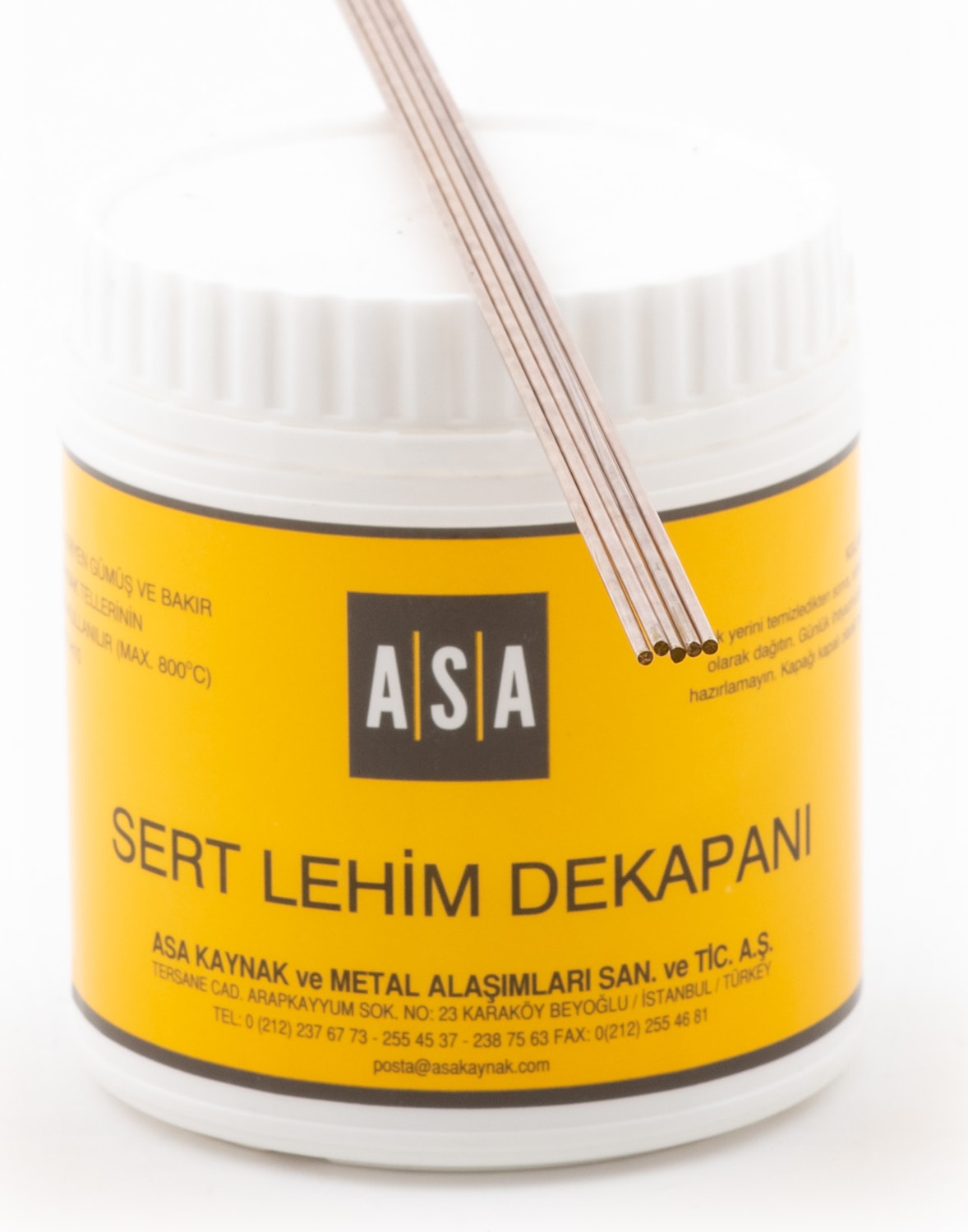 GÜMÜŞ KAYNAK DEKAPANI ASA-FLO (500 GR) + GÜMÜŞ KAYNAK TELİ %20 2 MM (5 ADET)