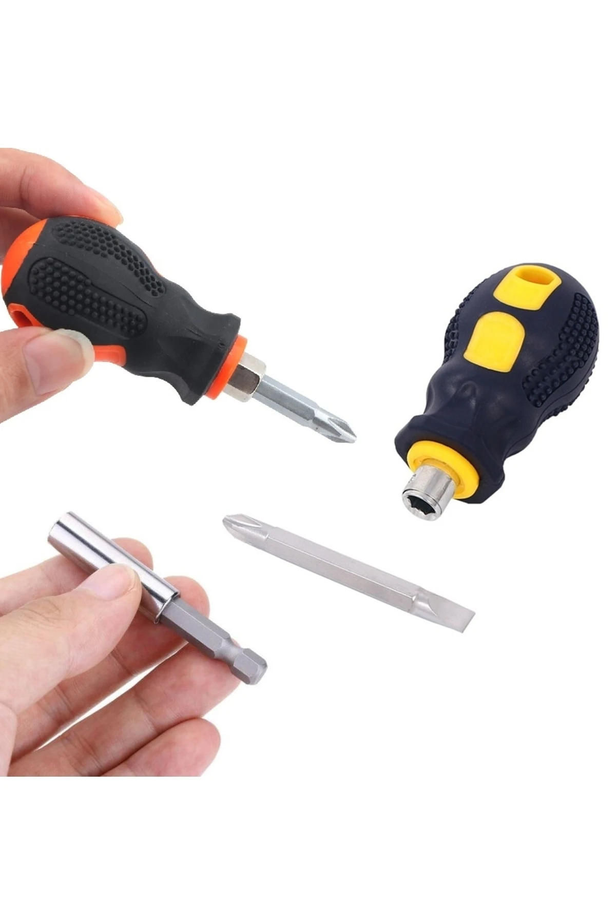 Tombul Kısa Tornavida Seti 13 Parçalı Bits Uzatma Seti 1/4 Hex Yıldız Düz