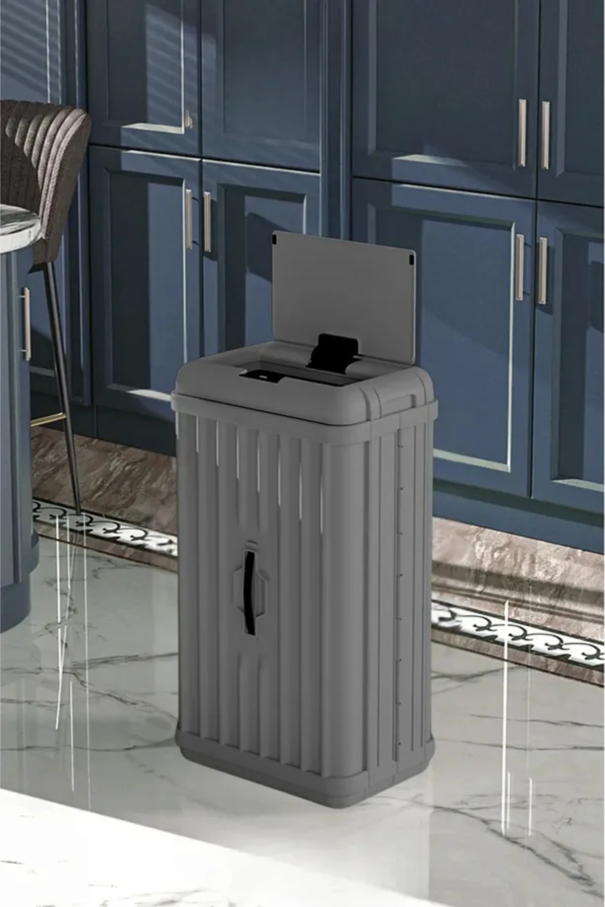 50 Lt Mega boy Hareket Sensörlü Sessiz Açma Kapama Çok Amaçlı Sensörlü Çöp Kutusu