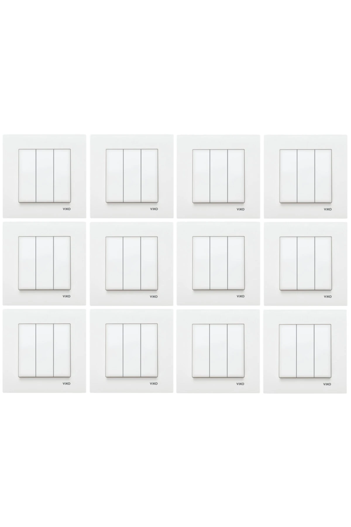 Viko Karre Beyaz 3lü Anahtar (12 ADET)