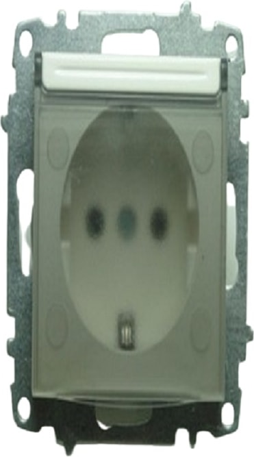 Zena Beyaz Kapaklı Topraklı Priz