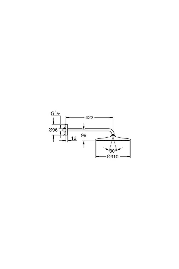 Rainshower Mono 310 Tepe Duşu Set 422 Mm, 1 Akışlı- 26558000