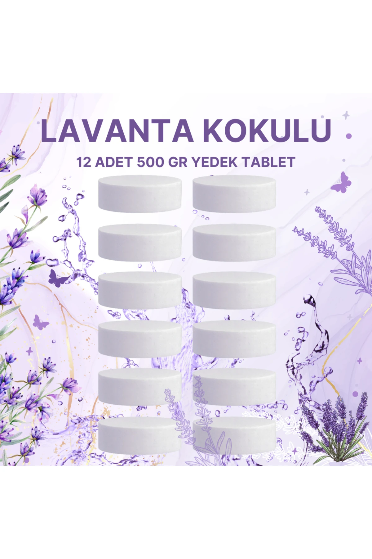 6 Adet 2x500 gr Nem Alıcı Rutubet Ve Küf Önleyici Yedek Tablet Lavanta