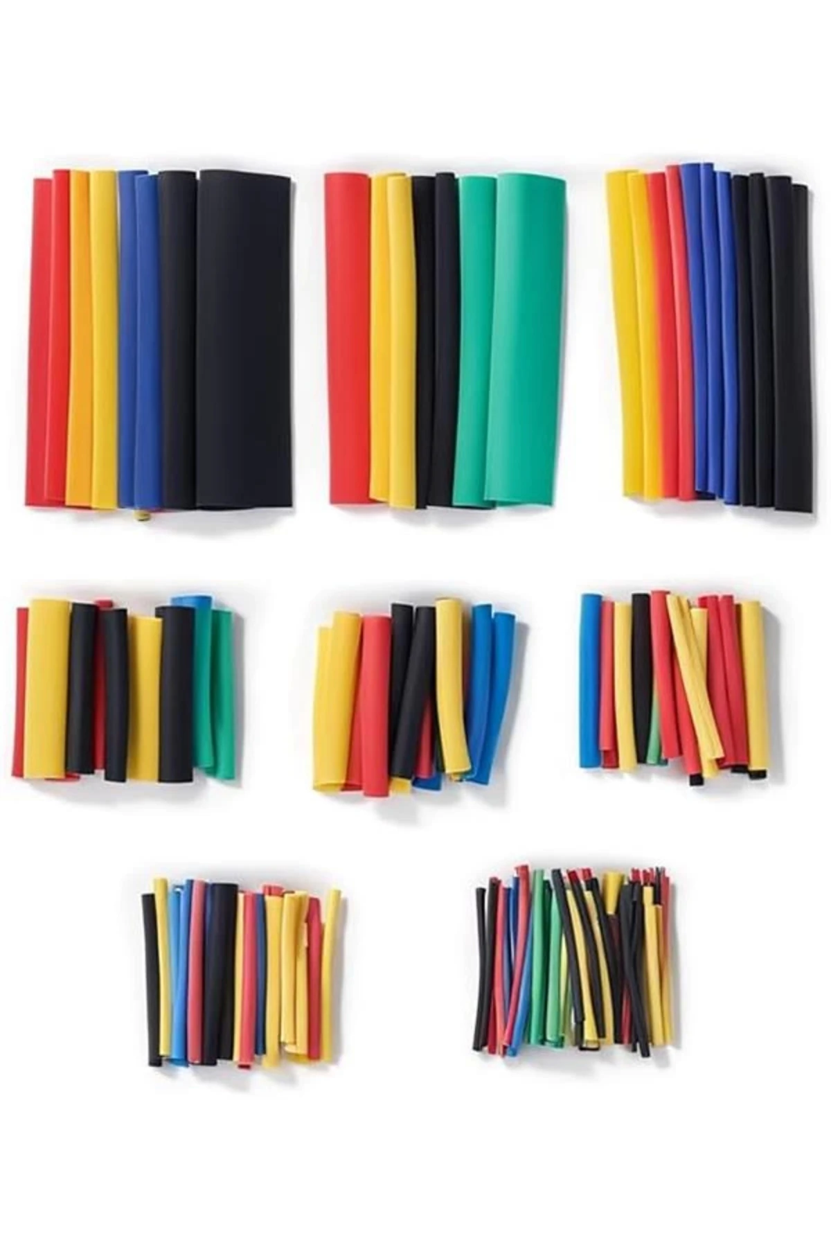 Isı ile Daralan Makaron 560 Parça Karışık Renk 2:1 Daralma Oranı Elektriksel İzolasyon ve