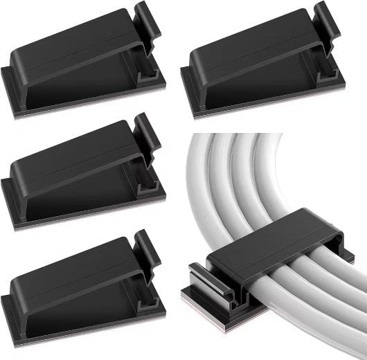 Kablo Tutucu Sabitleyici Klips Yapışkanlı 4 Adet Kablo Düzenleyici Organizer