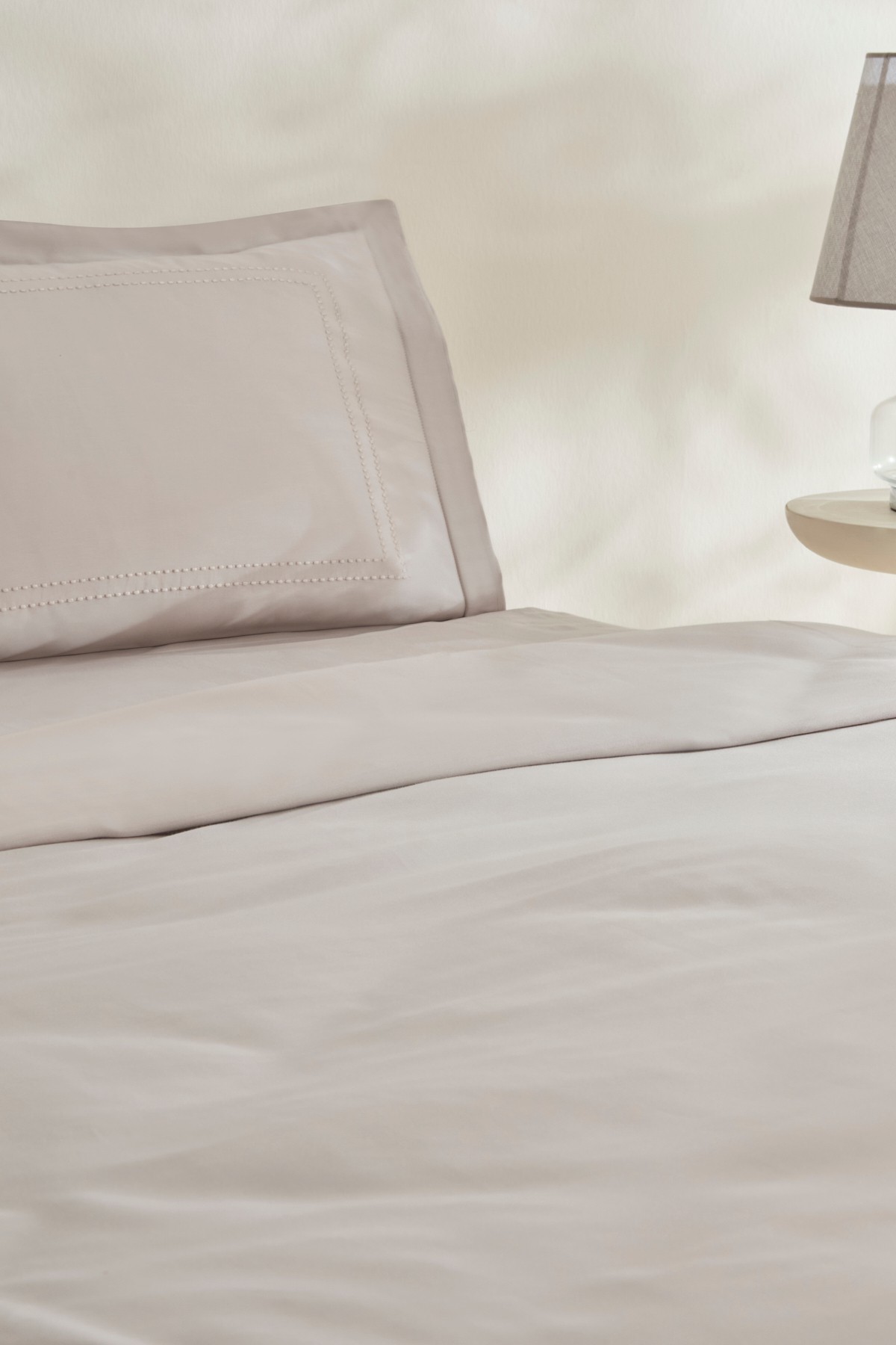 White Collection Felves %100 Pamuk Çift Kişilik Nevresim Takımı Açık Gri