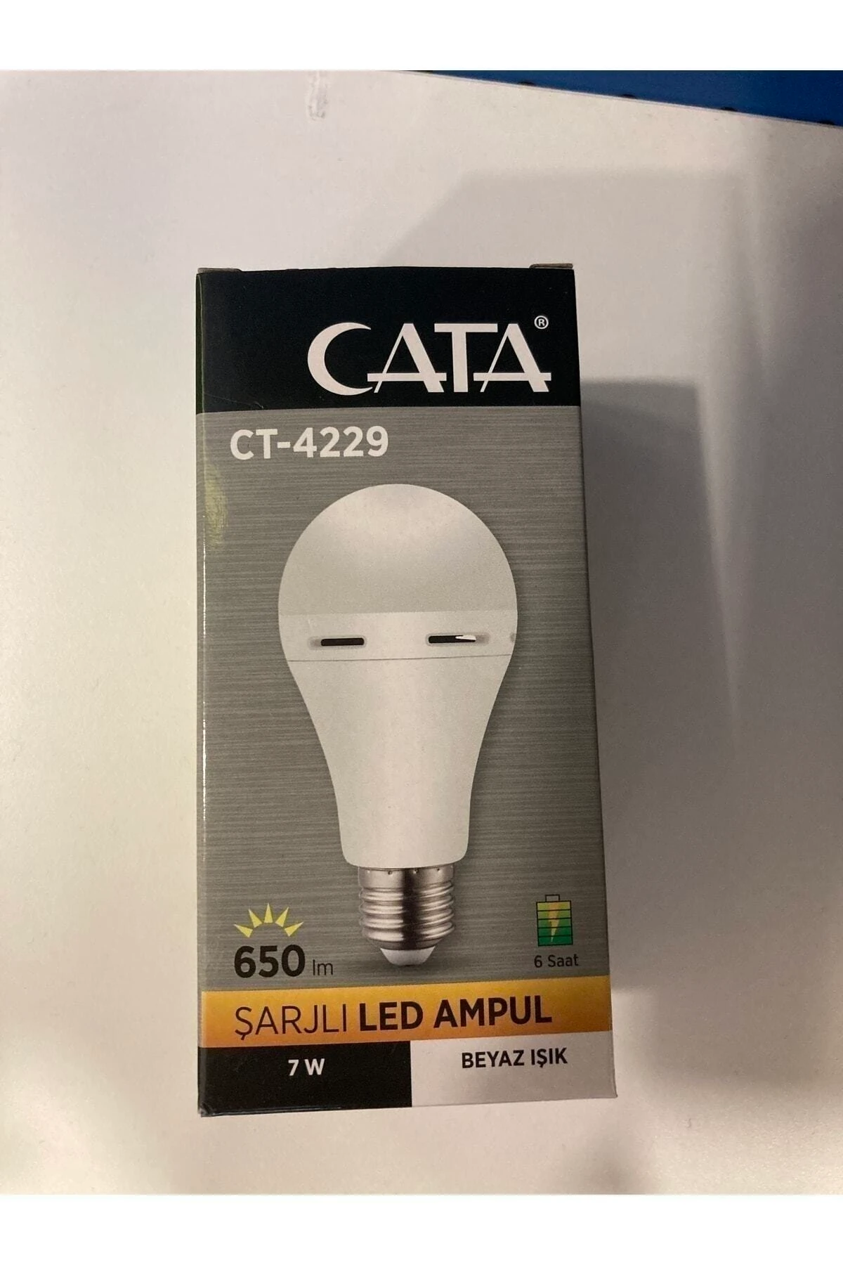 Ct 4229 E 27 Duylu Şarjlı Led Ampul (Beyaz)