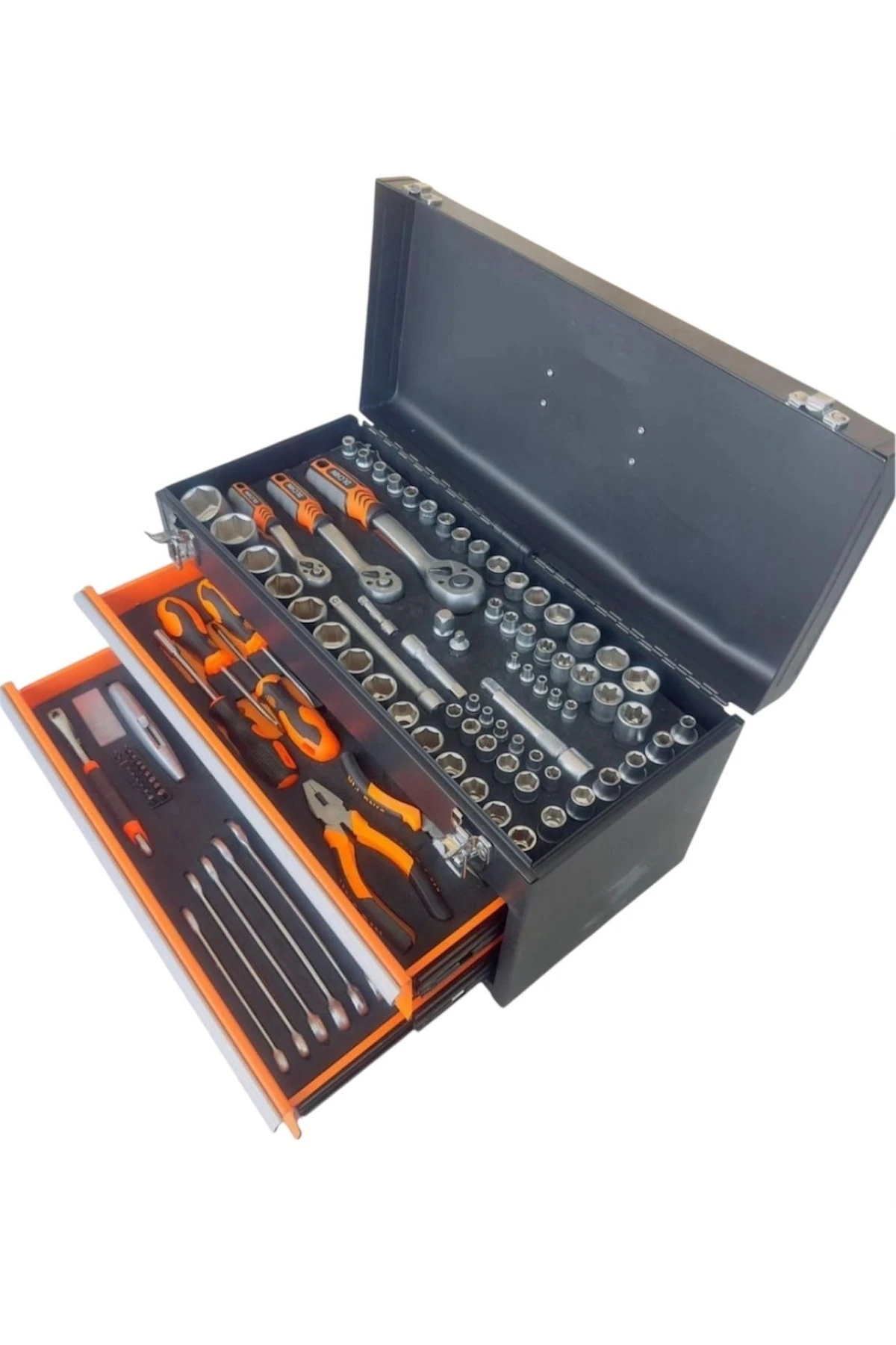 profesyonel el aleteri 225 parça dolu takım çantası metal çanta anahtar lokma takımları