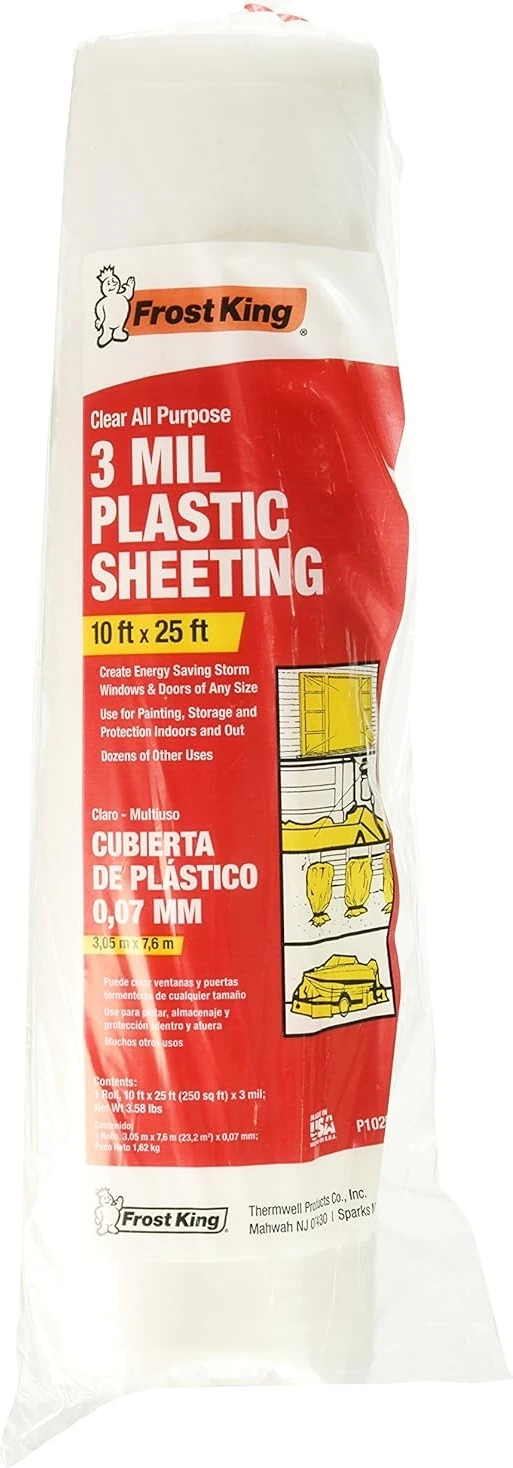 P1025/3 Polietilen Kaplama, 10&apos; x 25&apos; x 3 Mil, Şeffaf
