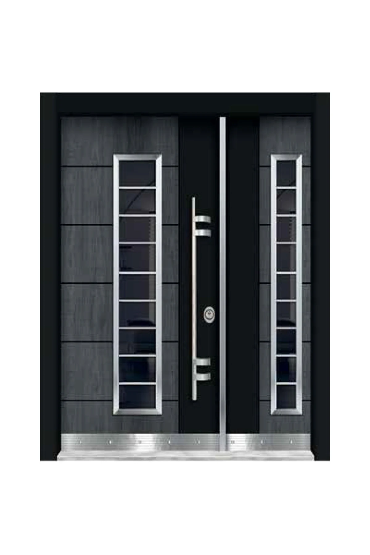 Celik Kapi Model Tezwoodçelik Kapı, Antrasit Rengi Bina Giriş Kapısı Sağ Açılım